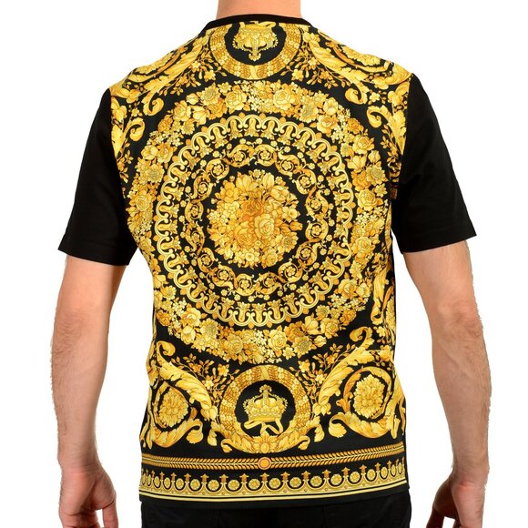 Versace Men's Barocco Pride Print Multi-Color Short Sleeve T-Shirt US XS IT 46 - Picture 3 of 6
